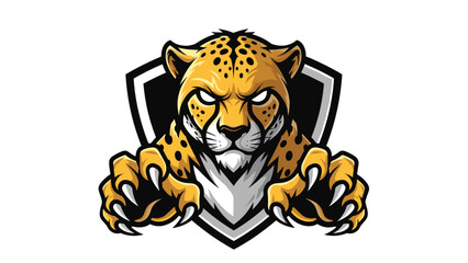 Dynamic Golden Cheetah Mascot Logo Illustration for Esport Teams, Sports Clubs, and Gaming Communities - Fierce Wildcat Design