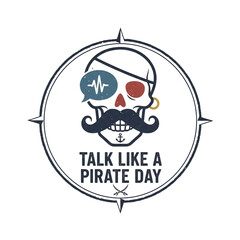 International Talk Like a Pirate Day 19 September, pirate illustration