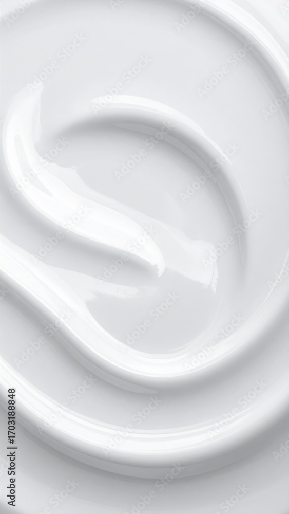 Aufkleber swirling white cream texture with glossy surface and abstract design seamless pattern