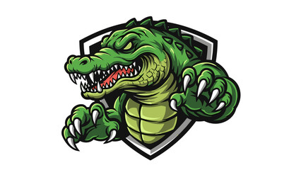 Aggressive Alligator Mascot Logo Illustration 