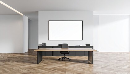 Modern Office Interior with Minimalist Design and Spacious Layout