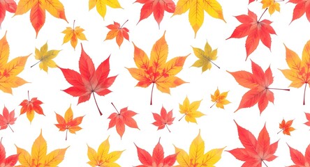 Autumn Maple Leaves Background Pattern.