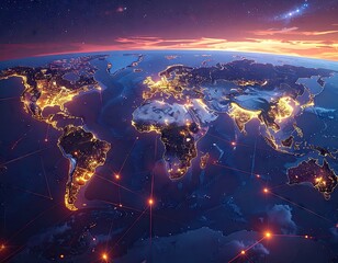 Global Network Connections at Night