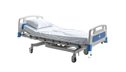 Medical Hospital Bed on White Background  Healthcare Equipment