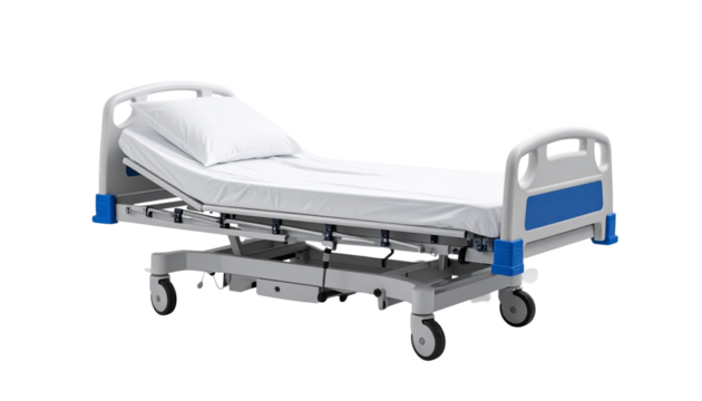 Medical Hospital Bed on White Background  Healthcare Equipment