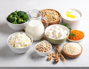 Healthy Food Ingredients: Legumes, Nuts, Seeds, and Dairy