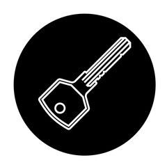 black and white illustration of key icon