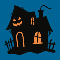Halloween Background with haunted house