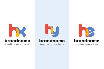 Letters hx hy hz Playful Logo, represent a fun, energetic, and joy