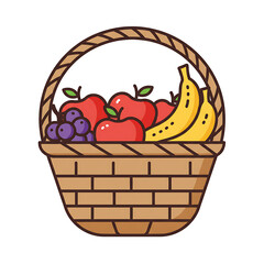 Basket of Fresh Fruits A Colorful and Healthy Illustration