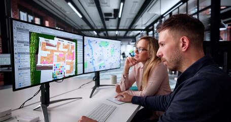 Female Designer Using Modern Computer Software