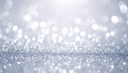 Abstract Silver Glitter Background with Soft Bokeh Effect for Festive Celebrations