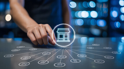 Explore local shop options with interactive digital interface