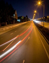 Night highway with light trails (2)