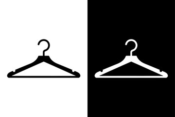 Clothes Hanger Icon Silhouette. Wardrobe and Closet Symbol Vector Design