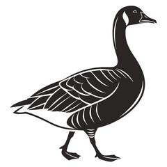 Fototapeta premium Monochromatic Goose Illustration Walking Gracefully.