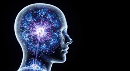 Glowing Brain Neural Network Concept