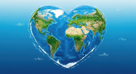 Fototapeta premium Heartshaped Earth World Environment Day