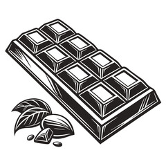 Chocolate Bar with Nuts and Mint Leaves. © Ahyar