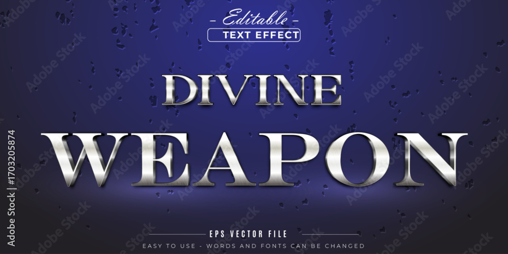 Aufkleber divine weapon text style, editable text effect.