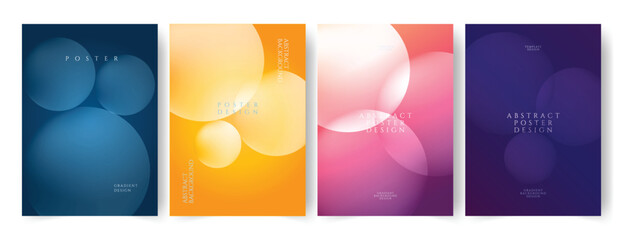 Modern gradient poster background set. Minimalist cover template with vibrant perspective geometric shapes for social media, cover, banner, flyer