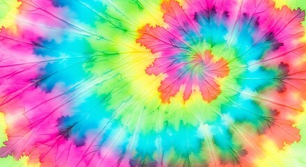 Fototapeta premium Vibrant psychedelic spiral of radiating rainbow hues for artistic designs and backgrounds