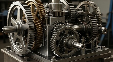 Complex Gear System Industrial Machinery.