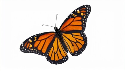 Obraz premium Monarch Butterfly with Open Wings Isolated