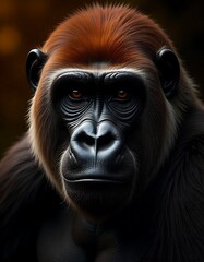 Obraz premium Close-up portrait of an expressive gorilla high resolution image