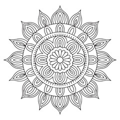 Mandala Flower Pattern Line Art