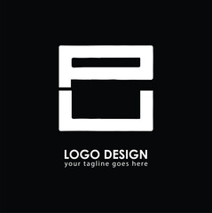 PU UP Logo Design, Creative Minimal Letter UP PU Monogram