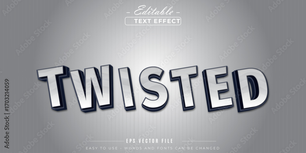 Aufkleber chrome twisted editable text effect.