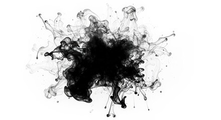 Black ink spreading and swirling in water, creating an abstract artistic design.