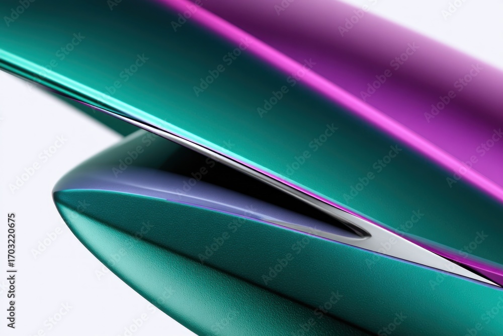 Aufkleber metallic curves blending in teal and purple, creating sleek abstract pattern representing contempora
