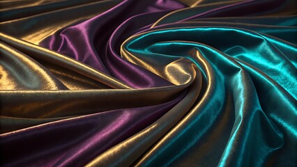 Ai generated image of metallic velvet gradient background with luminous folds