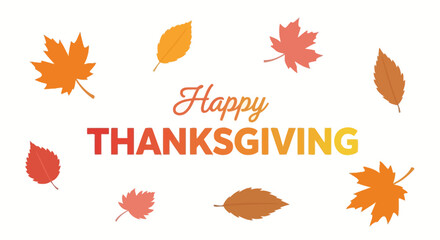 Warm wishes for a happy Thanksgiving surrounded by falling autumn leaves