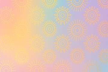 Abstract sun pattern against a pastel gradient background