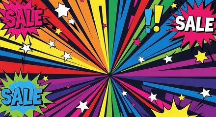 Fototapeta premium Colorful Sale Explosion - Dynamic Abstract Background for Promotions and Marketing.
