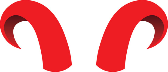 Red devil horn isolated design