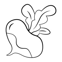 Turnip Icon – Flat Vector Vegetable Illustration