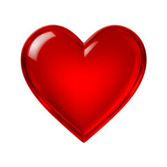 Glossy Red Heart &ndash; 3D Glass Icon