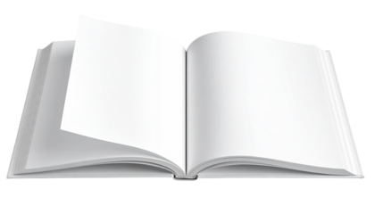 Open book, blank pages