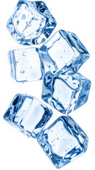 Obraz premium Stacked ice cubes, transparent and cool