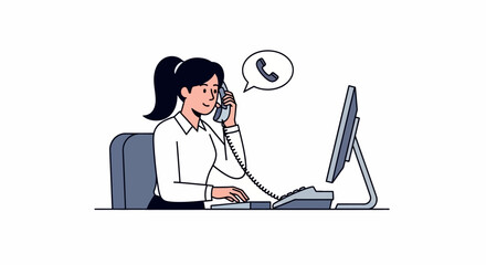 Businesswoman Answering Phone Call.