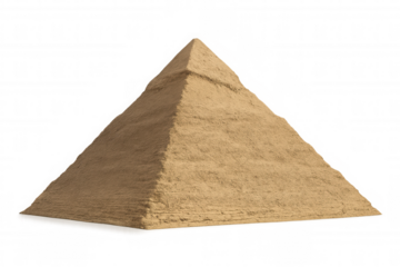 Realistic 3d rendering of an ancient egyptian pyramid isolated on transparent background, perfect for historical or architectural projects