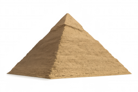 Realistic 3d rendering of an ancient egyptian pyramid isolated on transparent background, perfect for historical or architectural projects