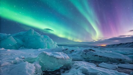 Ai generated image of aurora crystal ice gradient background with luminous texture