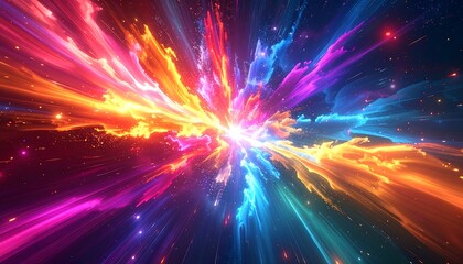 Fototapeta premium Vibrant Cosmic Explosion of Color and Light.