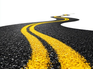 Winding road with yellow lines (5)