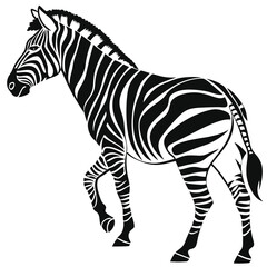 Stylized Zebra Illustration with Distinctive Black and White Stripes.